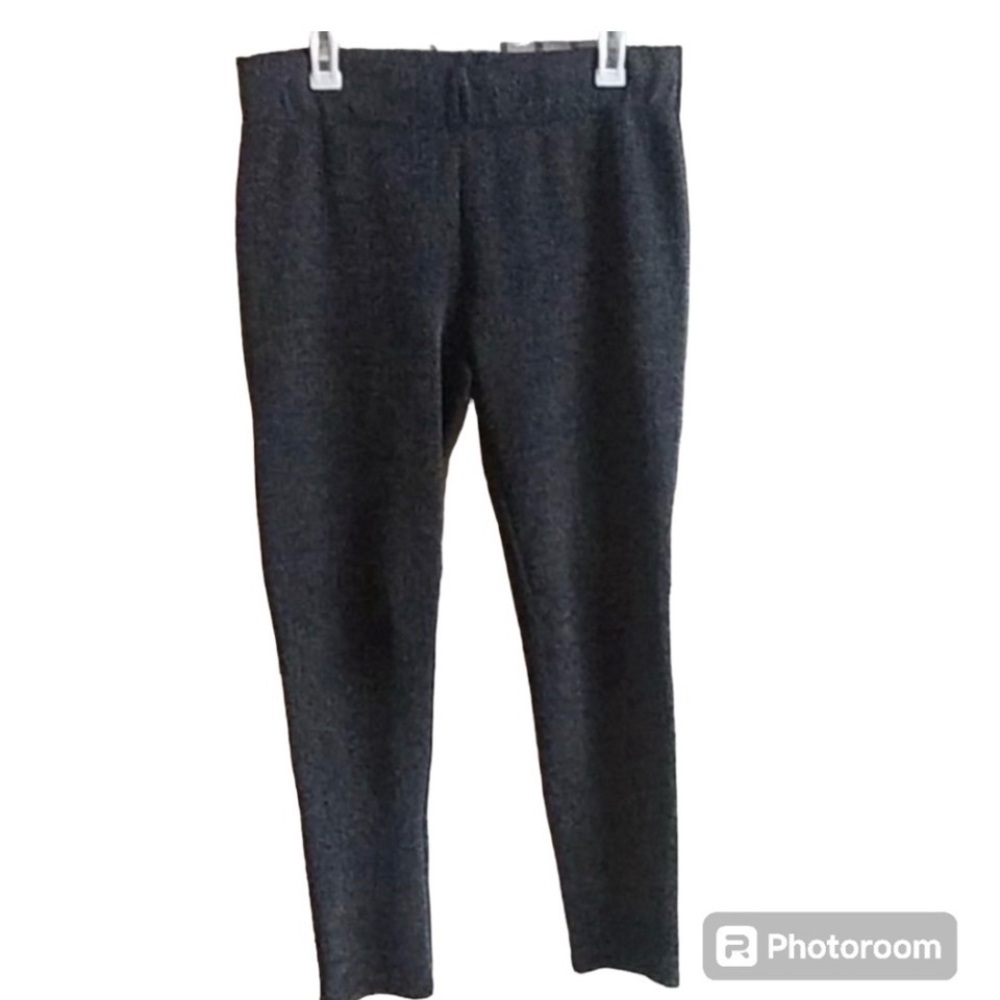 Stylus Gray Black Herringbone Tweed Straight Leg Pants Size M